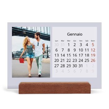 Calendario con supporto in legno orizzontale — Colora il mio mondo