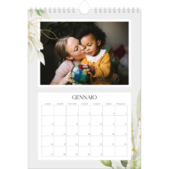 Calendario personalizzato A4 — Spruzzo floreale