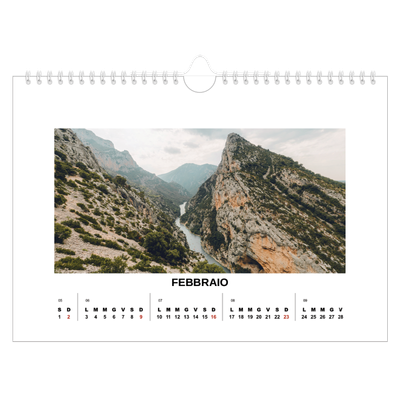 Calendario fotografico A4 — Foto semplice [Febbraio]