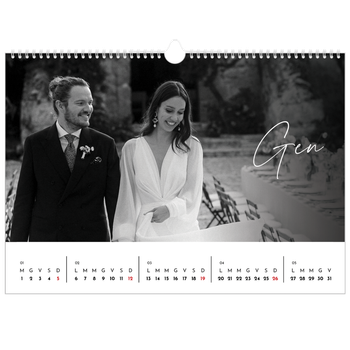 Calendario Fotografico A3 Orizzontale — Scrittura elegante