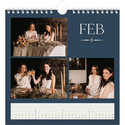 Calendari quadrati — Ardesia e grazie [Febbraio]
