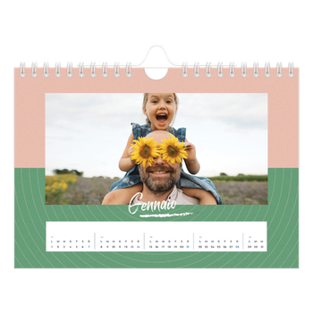 Calendario Fotografico A5 Orizzontale — Colore e motivo