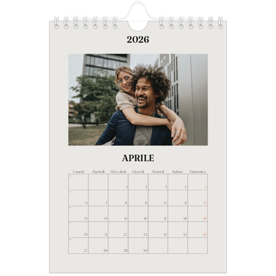 Calendario fotografico A5 — Avorio semplice [Aprile]