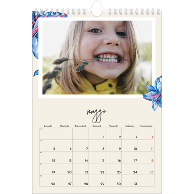 Calendario personalizzato A4 — Fiori dipinti [copertina]
