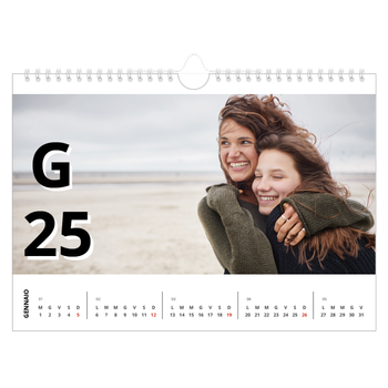 Calendario Fotografico A4 Orizzontale — Stile lettera