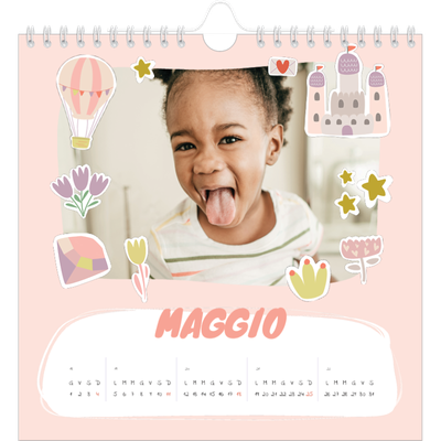 Calendari quadrati — Unicorno arcobaleno [copertina]