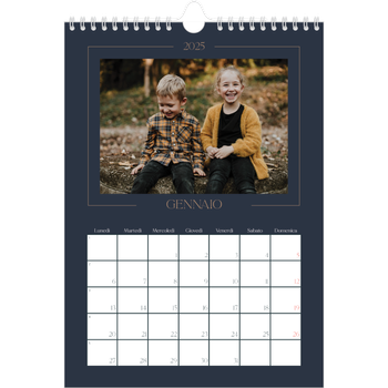 Calendario personalizzato A4 — Blu prussiano