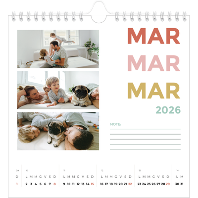 Calendari quadrati — Tipo colorato [Marzo]