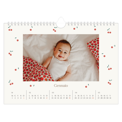 Calendario fotografico A4 — Ciliegie [Gennaio]