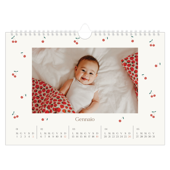 Calendario Fotografico A4 Orizzontale — Ciliegie