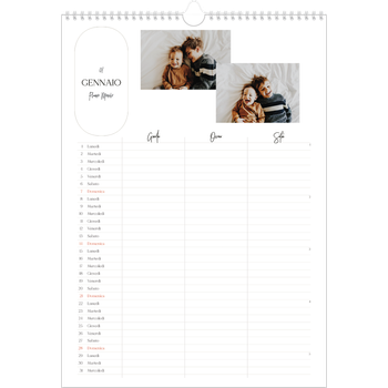 Calendario personalizzato A3 — Fare programmi - Famiglia di 3