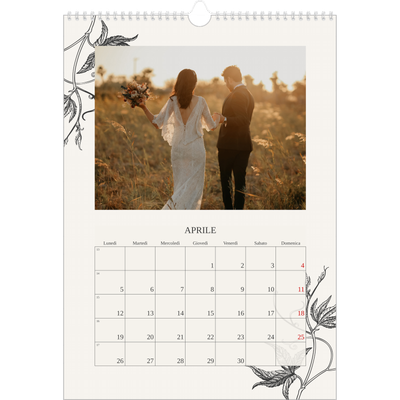 Calendario A3 verticale — Inchiostro e edera [Aprile]