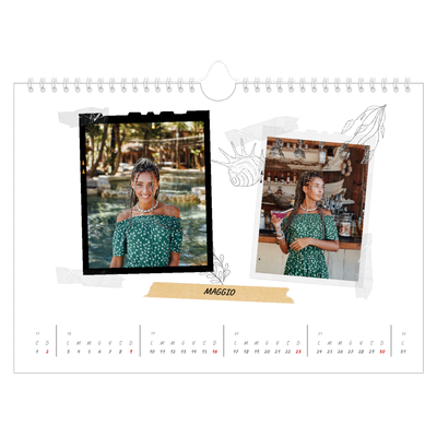 Calendario fotografico A4 — Album ricordi con stile [Maggio]