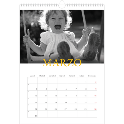 Calendario A3 verticale — Stile tradizionale [Marzo]