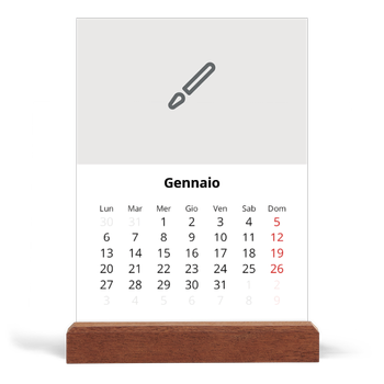 Calendario con supporto in legno verticale — Disegna il tuo prodotto