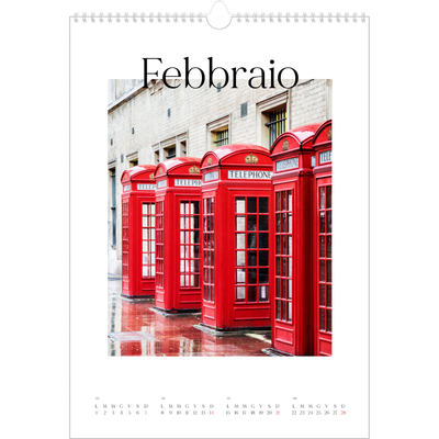 Calendario A3 verticale — Il mio diario di viaggio [Febbraio]