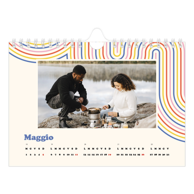 Calendario fotografico A5 — Strisce retro [copertina]