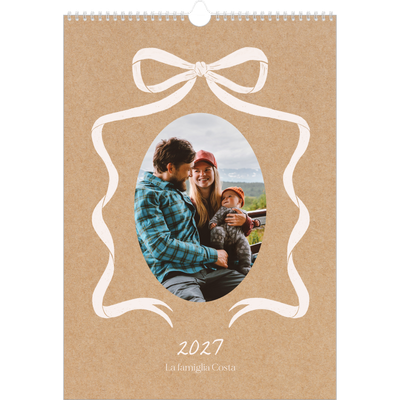 Calendario A3 verticale — Kraft e fiocco [copertina]
