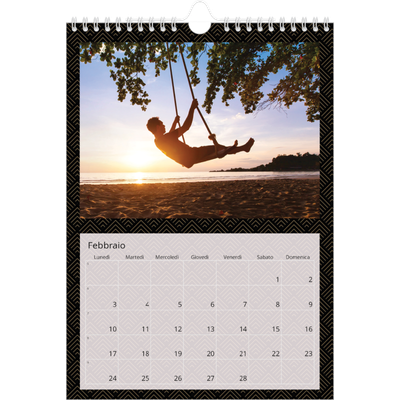 Calendario personalizzato A4 — Geometrico [Febbraio]