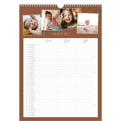 Calendario famiglia A3 verticale — Calendario terra a terra - Famiglia di 3 [copertina]