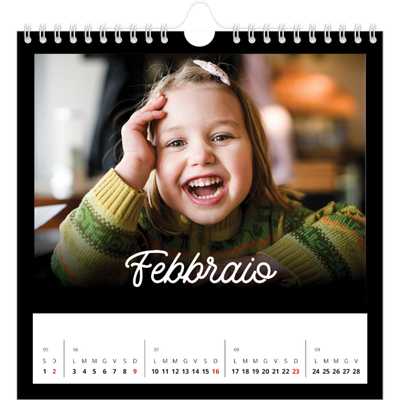 Calendari quadrati — Minimale nero [Febbraio]