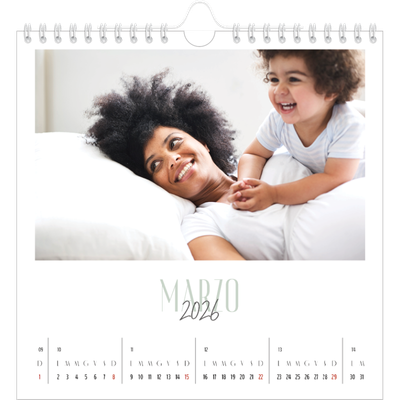 Calendari quadrati — Tipografia mista [Marzo]