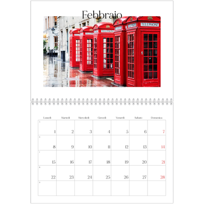 Calendario A4 Doppio — Il mio diario di viaggio [Febbraio]