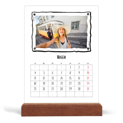 Calendario con supporto in legno verticale  — Istantanee da album [copertina]