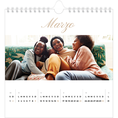 Calendari quadrati — Scatole con strisce fotografiche [Marzo]