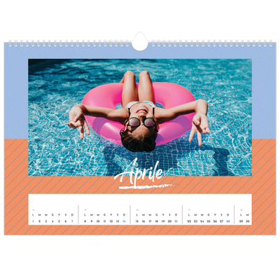 Calendario A3 orizzontale  — Colore e motivo [Aprile]