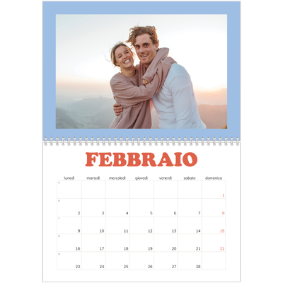 Calendario A4 Doppio — Cornici retrò [Febbraio]