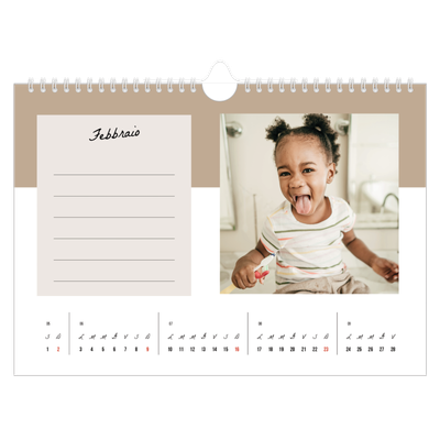 Calendario fotografico A4 — Calendario delle cose da fare [Febbraio]