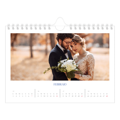 Calendario fotografico A5 — Classico cobalto [Febbraio]