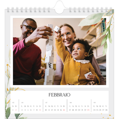 Calendari quadrati — Spruzzo floreale [Febbraio]