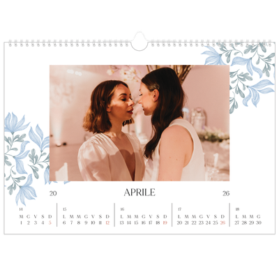 Calendario A3 orizzontale  — Floreale elegante [Aprile]