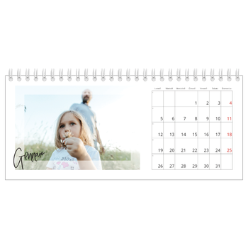 Calendario Fotografico da Tavolo — Cornice trasparente