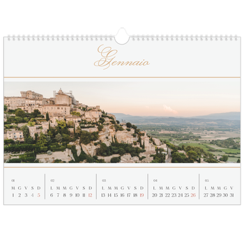 Calendario Fotografico A3 Orizzontale — Banner di script d'oro