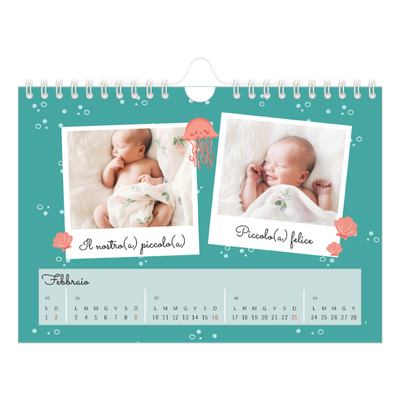 Calendario fotografico A5 — Animali carini [Febbraio]