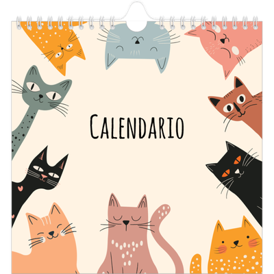 Calendari quadrati — Zampette di gatto e scarabocchi [copertina]