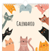 Calendari quadrati — Zampette di gatto e scarabocchi [copertina]