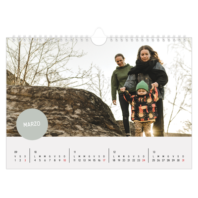 Calendario fotografico A4 — Adesivo fotografico [Marzo]