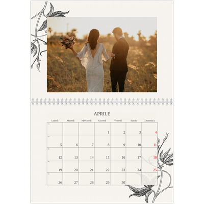 Calendario A4 Doppio — Inchiostro e edera [Aprile]