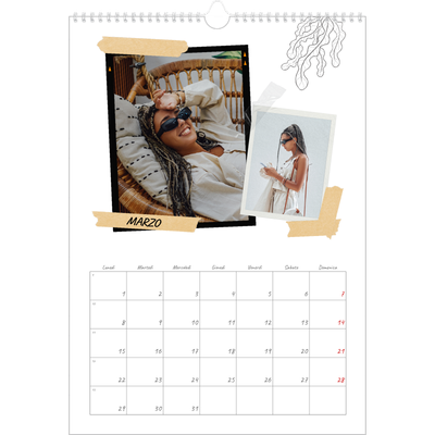 Calendario A3 verticale — Album ricordi con stile [Marzo]