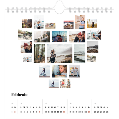 Calendari quadrati — Forme di collage [Febbraio]