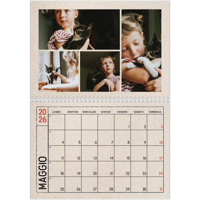 Calendario A4 Doppio — Effetto timbro artigianale [copertina]