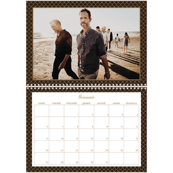 Calendario A4 Doppio — Monocromatico vintage