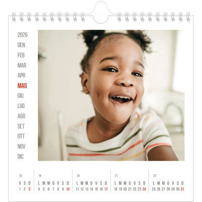 Calendari quadrati — Evidenziazioni rosse [copertina]