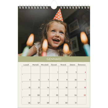 Calendario personalizzato A4 — Capitoli pastello