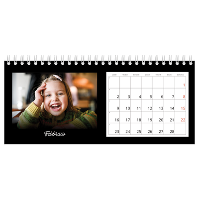 Calendari da tavolo — Minimale nero [Febbraio]