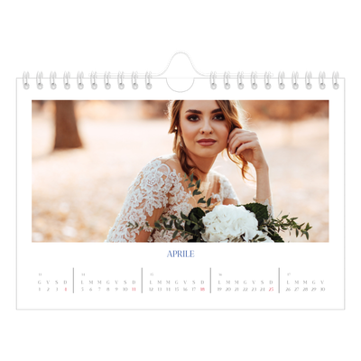 Calendario fotografico A5 — Classico cobalto [Aprile]